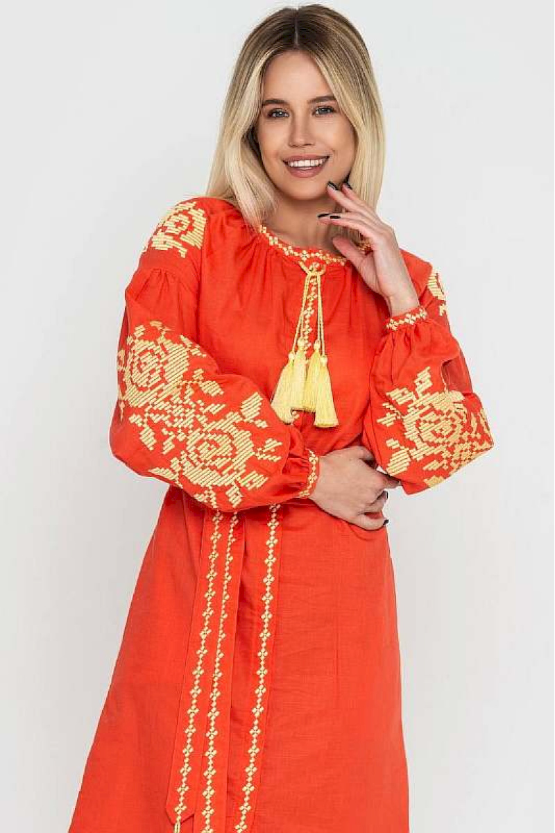 Orange dress "Tree of Life"